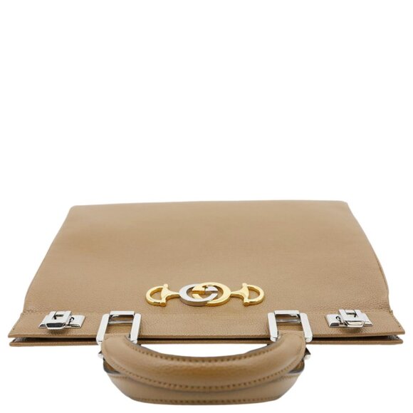 Gucci Zumi Medium Leather Top Handle Shoulder Bag Brown 564714 - Picture 4 of 12